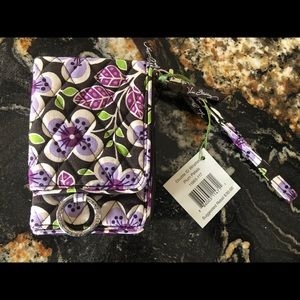 NWT Vera Bradley Double ID wristlet Plum Petals